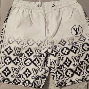 Louis Vuitton Black and White Monogram Shorts